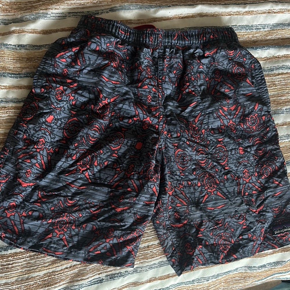 Black and Red Patterned Shorts